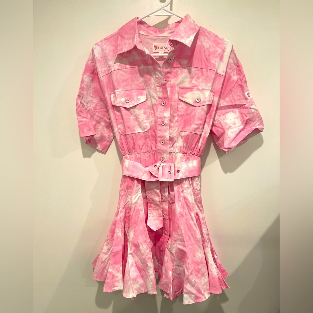 L’ATISTE pink tie dye dress. Brand new, never worn. No tags. Size small.
